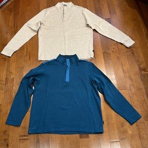 2 Boss Hugo Boss Mens Pullover Navy Blue XL Half Zip & Beige XXL Cotton Blend